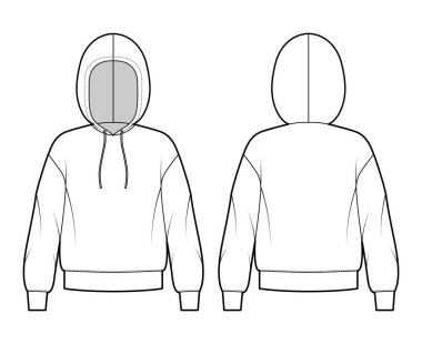 Kapüşonlu sweatshirt, uzun kollu, büyük beden, bantlı etek, askılı telli. Düz ortam 