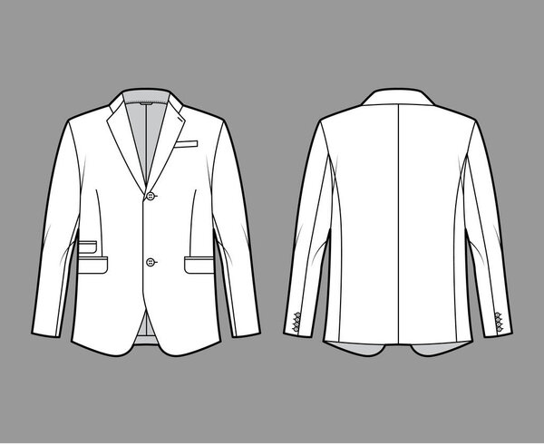 Специально разработанный костюм для салона пиджака техническая мода с длинными рукавами, вырезанный воротник лацкана, клапан пошел карманы