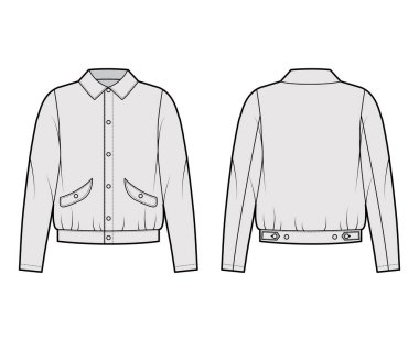 Blouson ceketli, klasik yakalı, geniş kollu, uzun kollu, flap cepli, kapaklı...