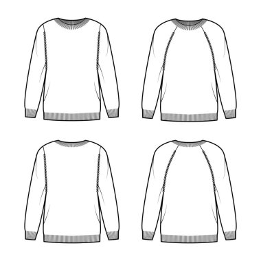 Uzun paçavra kollu, geniş, kalça uzunluğunda, kaburga bukleli, teknik desenli süveter takımı..