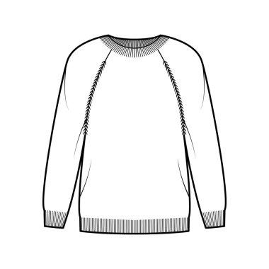 Kaburga mürettebatının boynu, uzun paçavra kolları, büyük beden, uyluk uzunluğu, örgü kol kesimi olan süveter teknikleri.