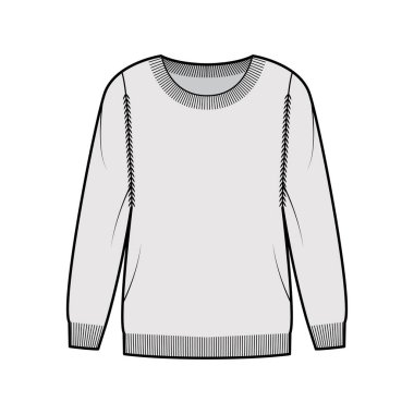 Yuvarlak boyunlu, uzun kollu, düzgün formda, parmak ucu uzunluğunda, kaburgalı...