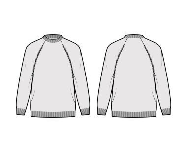 Balıkçı süveteri teknik tasviri. Kaburga tayfası, uzun paçavra kollu, büyük beden, kalça uzunluğu, örgü örgüsü.