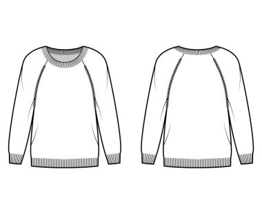 Yuvarlak boyunlu süveter, uzun paçavra kollu, düzgün formda, parmak ucu uzunluğunda, kaburgalı...