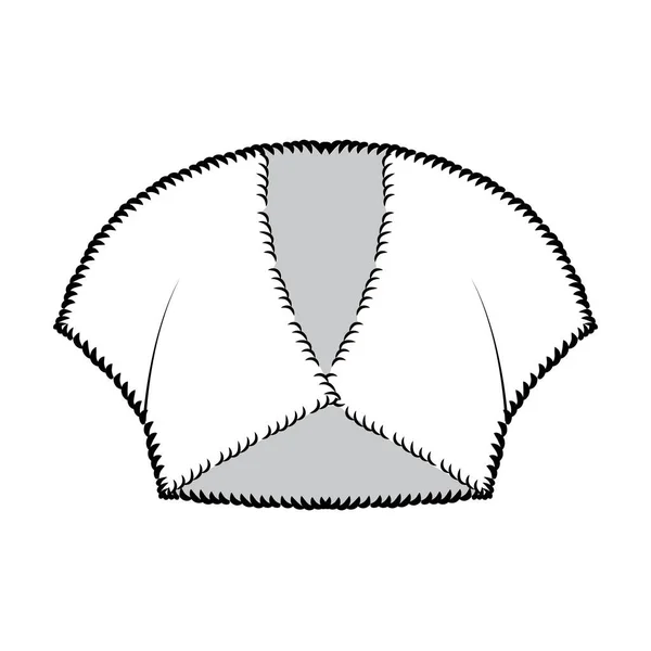 Sztuczne futro wzruszenie bolero moda techniczna ilustracja z V-szyi, zakryte rękawy, cut-away, dopasowany korpus, długość ziarna — Wektor stockowy