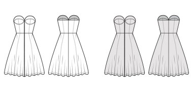 Fermuarlı büstiyer kotlar, kolsuz, askısız, uyumlu, diz hizasında...