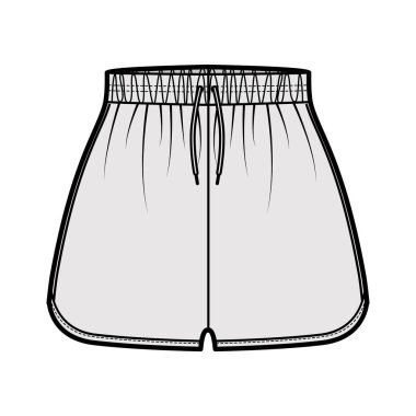 Spor antrenmanı şortları. Esnek, normal bel, yüksek atlama, Flowy Split Hem