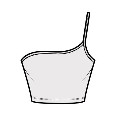 Bir adet geniş omuzlu Büstiyer. Kesik uzunluklu, spagetti kayışı. Düz sutyen mayo.