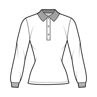 Uzun kollu, tunik uzunluklu, henley düğmeli yakalı, düz yakalı, tişörtlü polo beden teknik tasviri