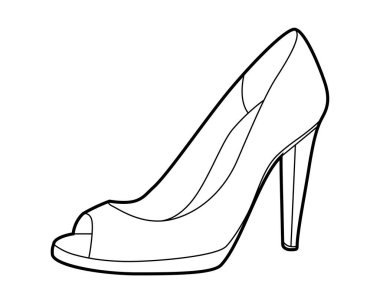 Ayak parmaklarıyla kadınları pohpohluyor. Parti, düğün, yaz etkinliği için açık ayak parmaklı moda ayakkabıları. Teknik illüstrasyon, CAD maketi, havadar vektör erkekler uniseks yalıtılmış kadın tarzı.