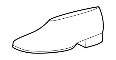 Düz çizmeli kadınlar tek sıra. Haftasonu yürümek ve seyahat etmek için düşük topuklu ayakkabı. Teknik moda illüstrasyonu CAD modelleme temiz vektör adam unisex izole modern tarz.