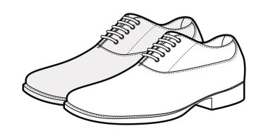 Balmoral adamlarının çizme ayakkabıları. Kapalı bağcıklı, ayak bileği tarzı ayakkabı tekniği. Klasik deri resmi ayakkabı CAD taslak vektörü kadın uniseks izole.