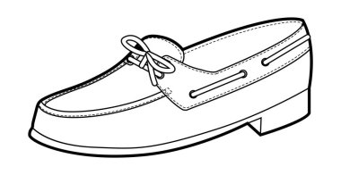 Bot makosen ayakkabılı kadınlar tek sıra. Rahat şehir yürüyüşü görüntüsü için dantelli, günlük terlik. Teknik moda illüstrasyonu CAD modelleme temiz vektör adam unisex izole modern tarz.