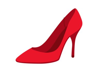 Stiletto women red high heel flat shoe. Sexy fashion dress footwear for party wedding office. Technical illustration CAD mockup sketch vector men unisex isolated.