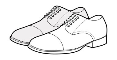 Derbi erkekleri ayakkabı eskiz ayakkabılarını bağlar. Açık bağcıklı deri ayakkabılar çok yönlü şık ofis tarzı. Teknik illüstrasyon CAD taslak çizim vektör ana hatları beyaz arkaplanda izole.