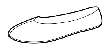 Mokasen ayakkabılı kadınlar tek sıra. Sakin şehir için yumuşak yuvarlak ayak parmaklı gündelik ayakkabılar sonbahar sezonu görünümlü. Teknik moda illüstrasyonu CAD modelleme temiz vektör adam unisex izole modern tarz.