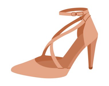 Çıplak ayak bileği kayışlı, topuklu ayakkabılı kadınlar düz. Parti için kayışlı sandalet, kırmızı halı, fotoşop. Teknik moda illüstrasyonu, CAD modelleme, düzgün vektör erkekler tek cinsiyetli çekici tarz..