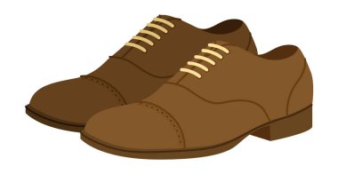 Kanat ucundaki adamların kahverengi düz ayakkabı ayakkabıları. Klasik kanat ucu detayına sahip yırtık deri ayakkabılar şık elbise tarzı. Teknik illüstrasyon CAD taslak çizim vektörü kadın uniseks ana hatları izole.