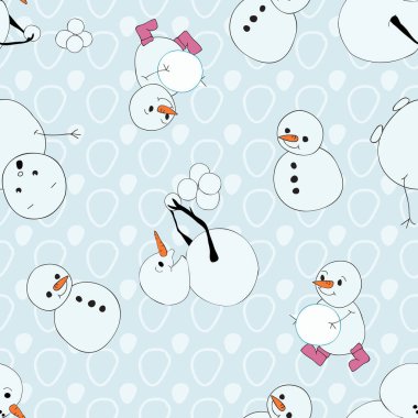 Kardan adam kusursuz vektör deseni oluşturur