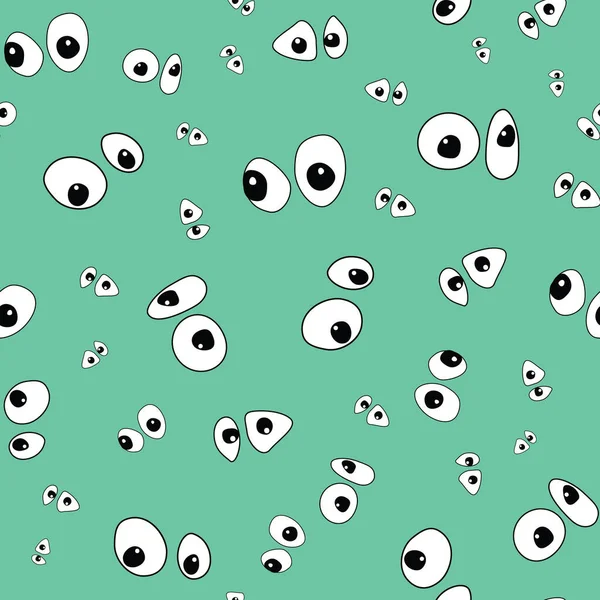 Google eyes in pastel mint green seamless vector repeat Stock Vector