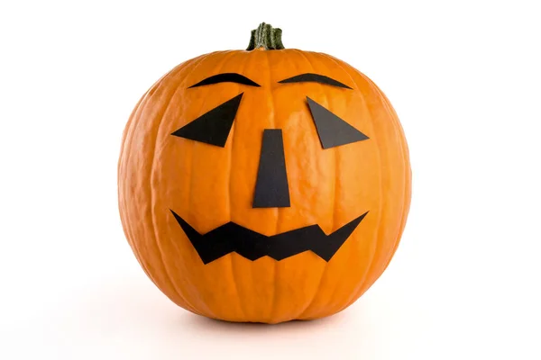 Halloween Jack Lantern Oranje Pompoen Geïsoleerd Witte Achtergrond — Stockfoto