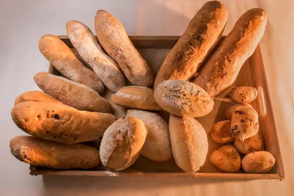 Włoski Chleb Różne Rodzaje Bochenków Włoskich Regionów — Zdjęcie stockowe
