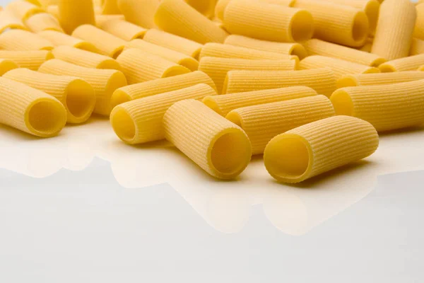 Paccheri Macaroni Italian Dry Raw Pasta Bronze Drawn Rough Paste — Stock Photo, Image