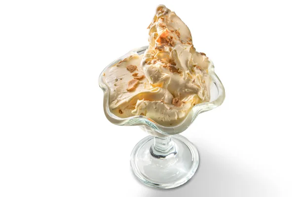 Copa Cristal Helado Helado Con Sabor Whisky Aislado Sobre Fondo —  Fotos de Stock