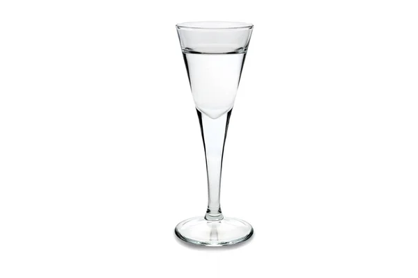 Grappa Vagy Vodka Fehér Üvegből Készült Serlegpohárban — Stock Fotó