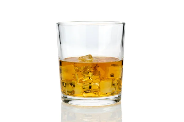 Ett Glas Whisky Eller Whisky Eller Amerikansk Kentucky Bourbon Med — Stockfoto