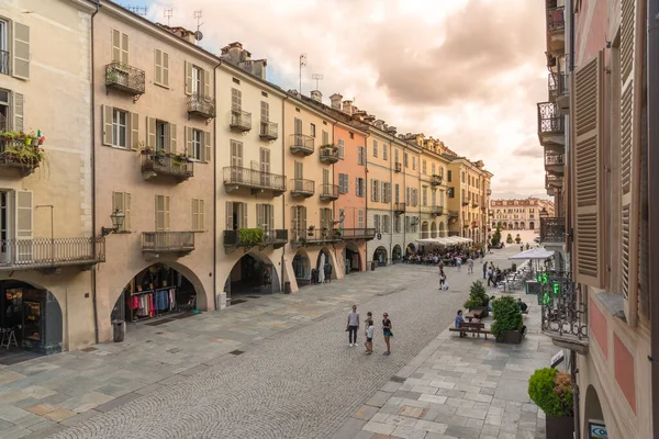 Cuneo Piedmont Italien August 2021 Roma Bei Sonnenuntergang Mit Historischen — Stockfoto