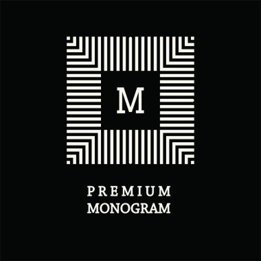 Modern monogram, amblem, logo.