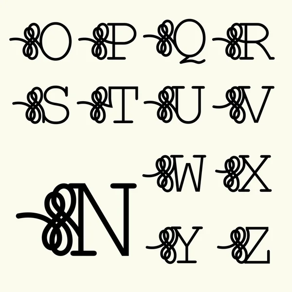 Monogram için büyük harf ayarla bir — Stok Vektör