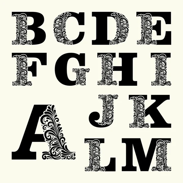 Elegante Großbuchstaben gesetzt — Stockvektor