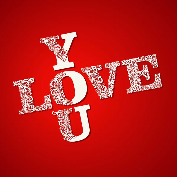 Template word love you — Stock Vector