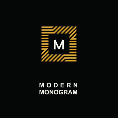 Modern monogram, amblem, logo.