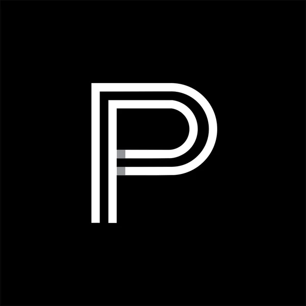 Letra maiúscula P logo —  Vetores de Stock
