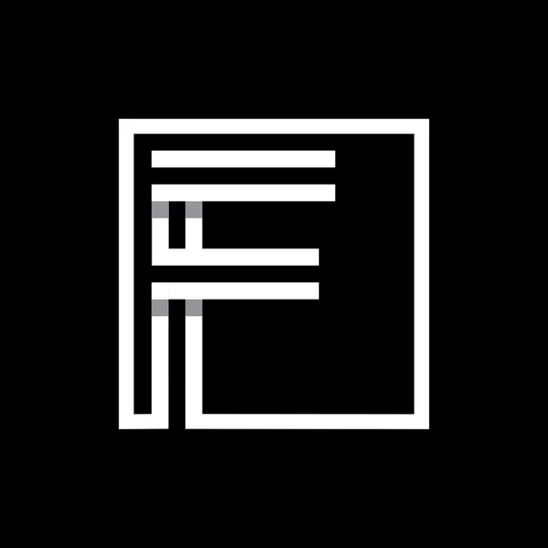 F capital letter enclosed in a square. — Stockový vektor