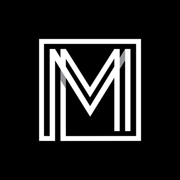 Κεφαλαίο γράμμα M που περικλείεται σε ένα τετράγωνο. — Διανυσματικό Αρχείο
