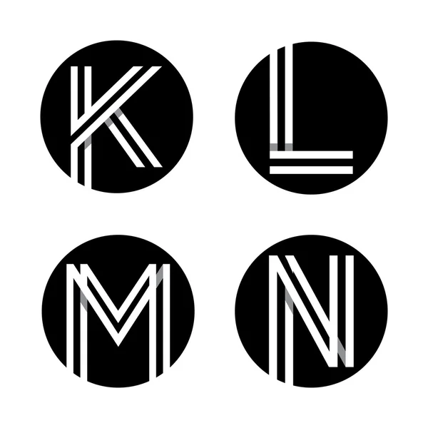 Capital letters K, L, M, N. — Stockvector