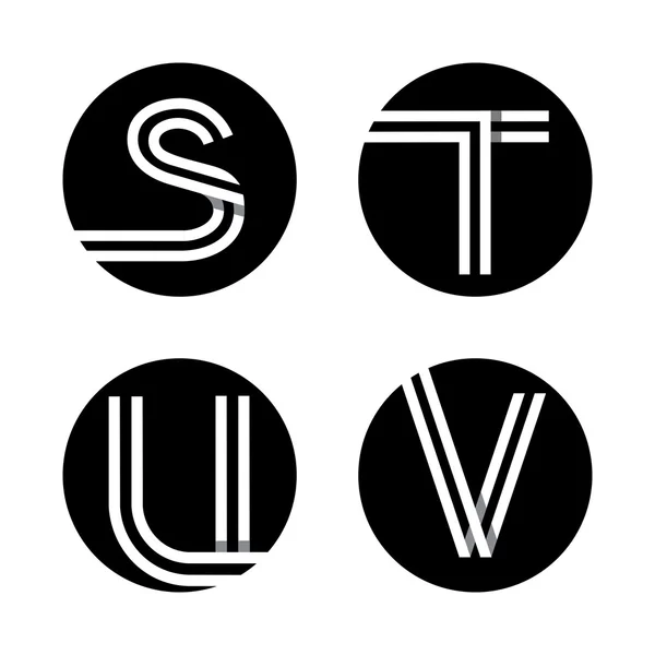 Letras mayúsculas S, T, U, V . — Archivo Imágenes Vectoriales