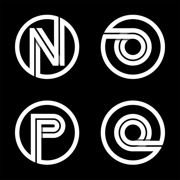 Nagybetűvel N, O, P, Q. — Stock Vector