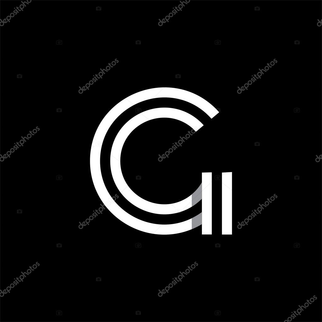 Capital letter G. Overlapping with shadows logo, monogram trendy design.
