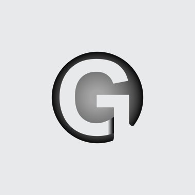 G harfi. Geniş beyaz çizgilerden yapılmış 