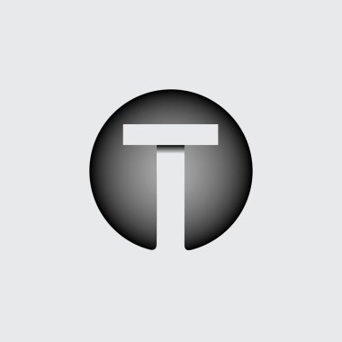 T harfi. Geniş beyaz çizgilerden yapılmış 