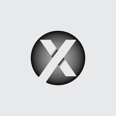 X Harfi. Geniş beyaz çizgilerden yapılmış 