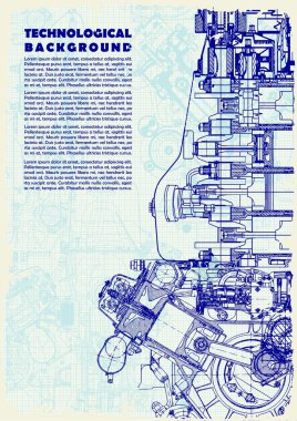 Retro teknik arka plan