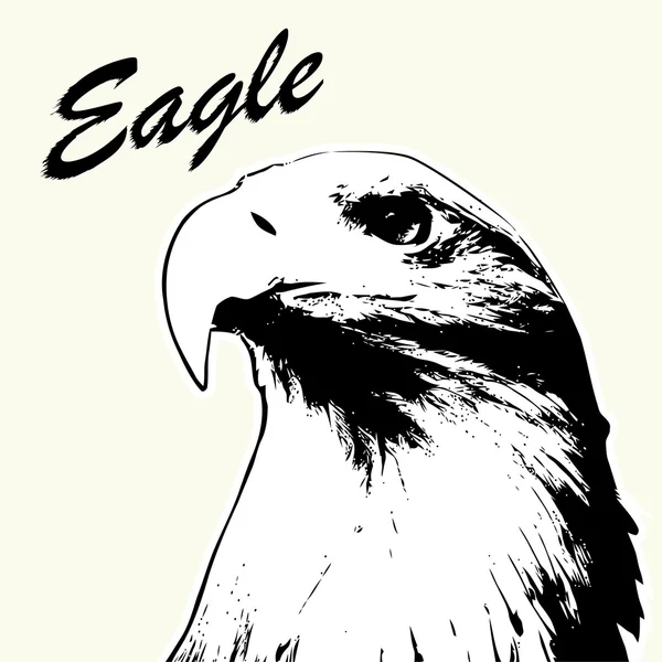 Eagle hoofd hand getrokken — Stockvector