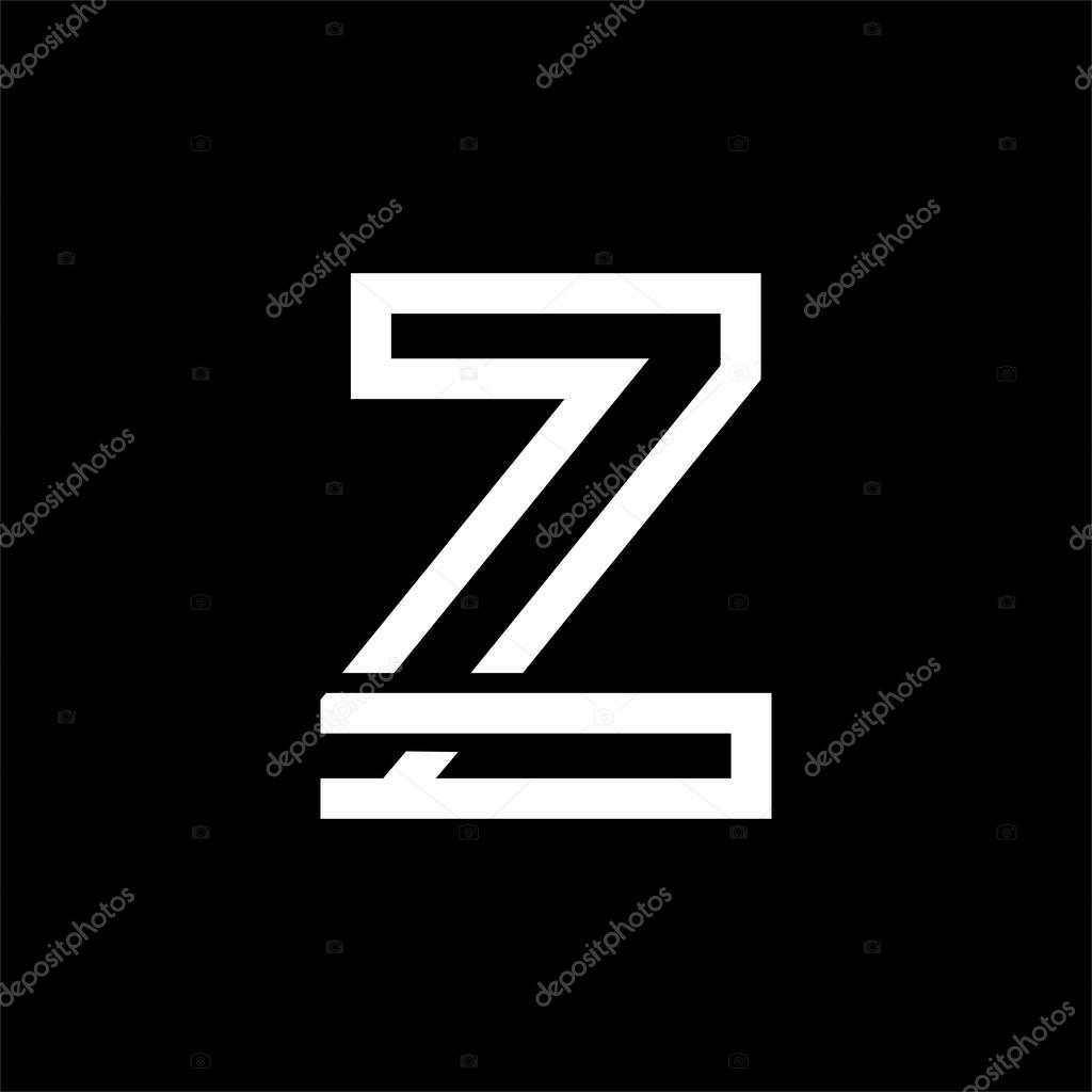 Capital letter Z. From the white interwoven strips on a black background. Template for emblem, logos and monograms.