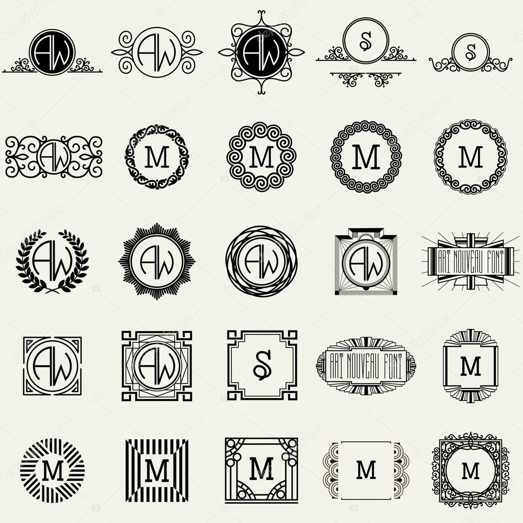 Vintage Monogram Logos Design Templates Stock Vector by ©PGMart 115479580